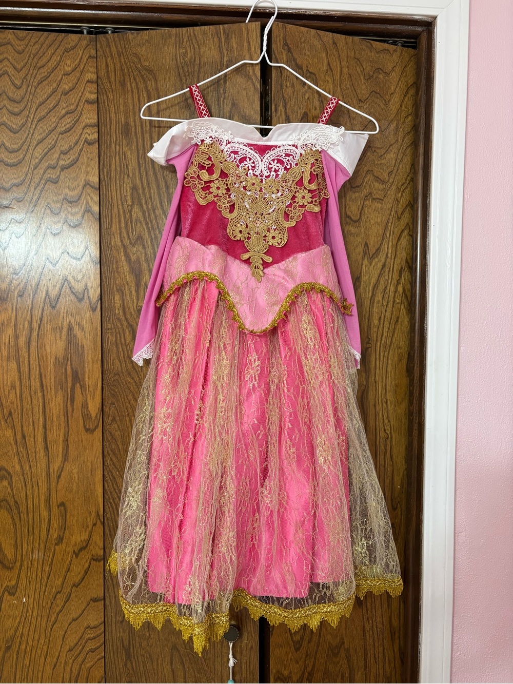 Pink Cinderella Lace Kids Costume Dress